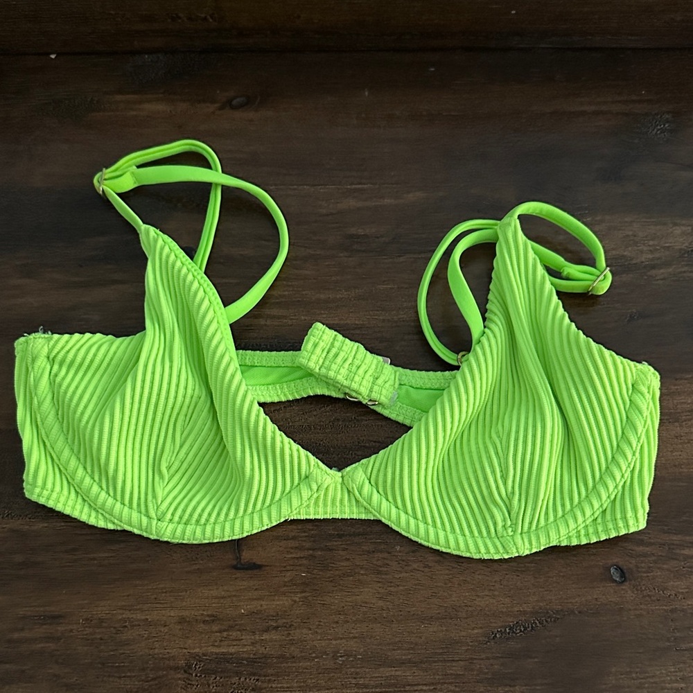 Hollister Neon Green Bikini Top